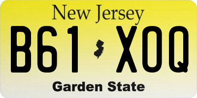 NJ license plate B61XOQ