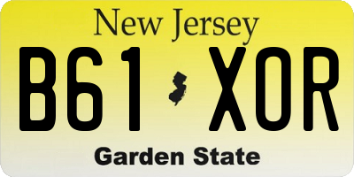 NJ license plate B61XOR