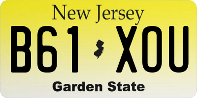 NJ license plate B61XOU