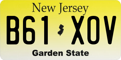 NJ license plate B61XOV
