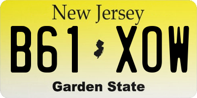 NJ license plate B61XOW