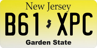 NJ license plate B61XPC