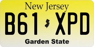 NJ license plate B61XPD