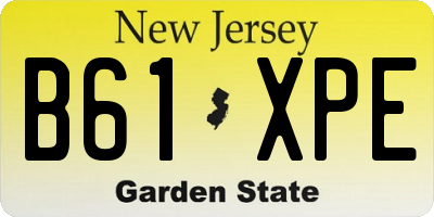 NJ license plate B61XPE