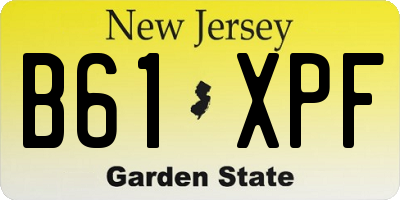 NJ license plate B61XPF