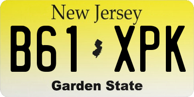 NJ license plate B61XPK