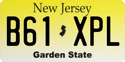 NJ license plate B61XPL