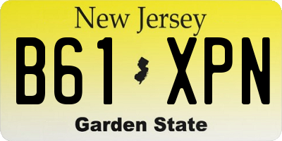 NJ license plate B61XPN
