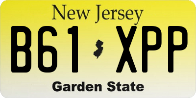 NJ license plate B61XPP