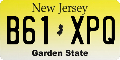 NJ license plate B61XPQ