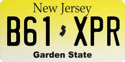 NJ license plate B61XPR