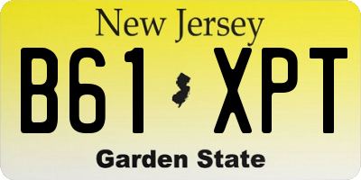 NJ license plate B61XPT
