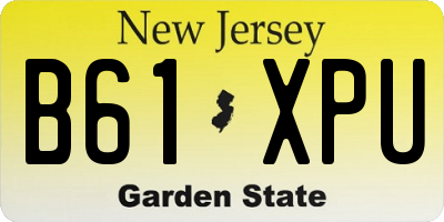 NJ license plate B61XPU