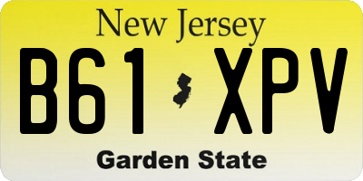 NJ license plate B61XPV