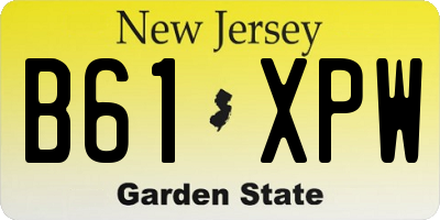 NJ license plate B61XPW