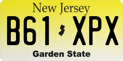 NJ license plate B61XPX