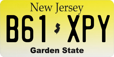 NJ license plate B61XPY