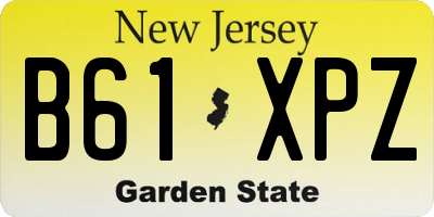 NJ license plate B61XPZ