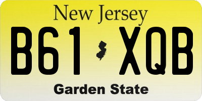 NJ license plate B61XQB