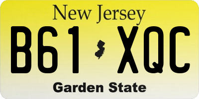 NJ license plate B61XQC