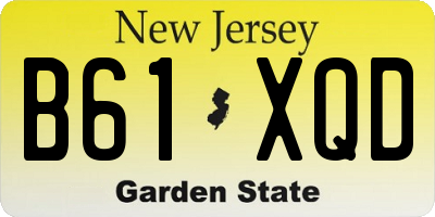 NJ license plate B61XQD