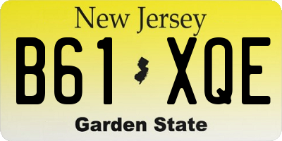NJ license plate B61XQE