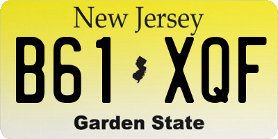 NJ license plate B61XQF