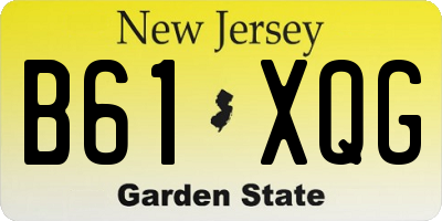 NJ license plate B61XQG