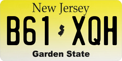 NJ license plate B61XQH
