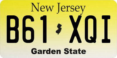 NJ license plate B61XQI