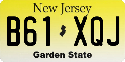 NJ license plate B61XQJ