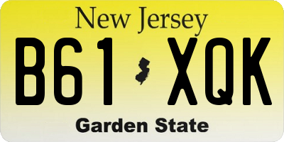 NJ license plate B61XQK