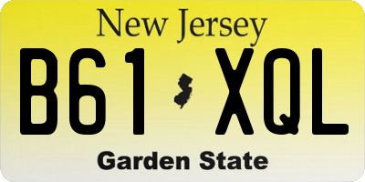 NJ license plate B61XQL
