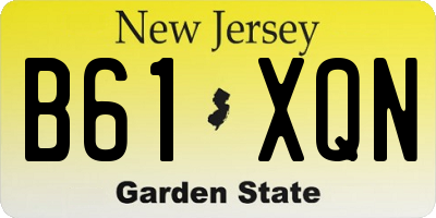 NJ license plate B61XQN