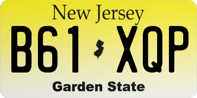 NJ license plate B61XQP