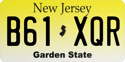 NJ license plate B61XQR