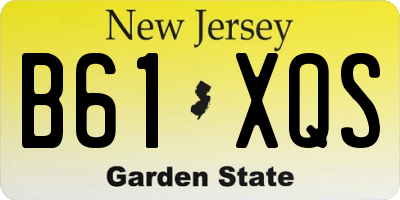 NJ license plate B61XQS