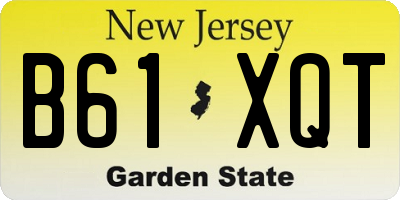 NJ license plate B61XQT