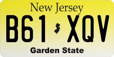 NJ license plate B61XQV