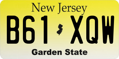 NJ license plate B61XQW