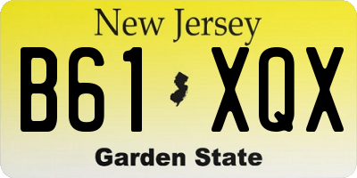NJ license plate B61XQX