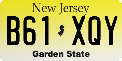 NJ license plate B61XQY