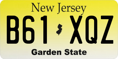 NJ license plate B61XQZ