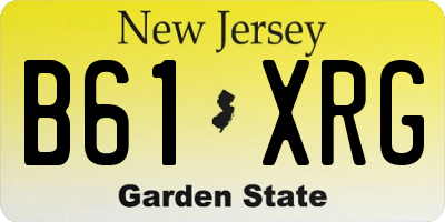NJ license plate B61XRG