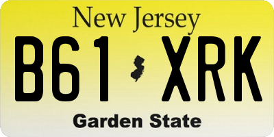 NJ license plate B61XRK