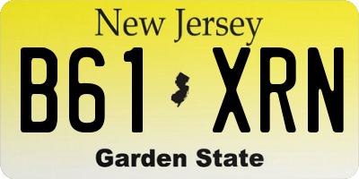 NJ license plate B61XRN