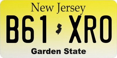 NJ license plate B61XRO