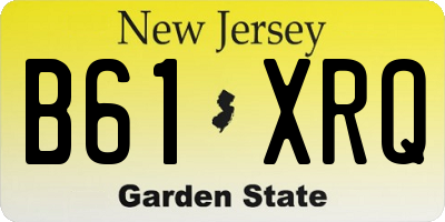 NJ license plate B61XRQ