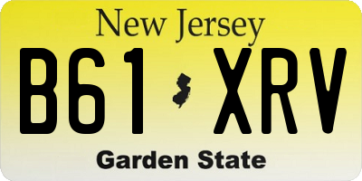 NJ license plate B61XRV