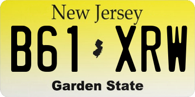 NJ license plate B61XRW
